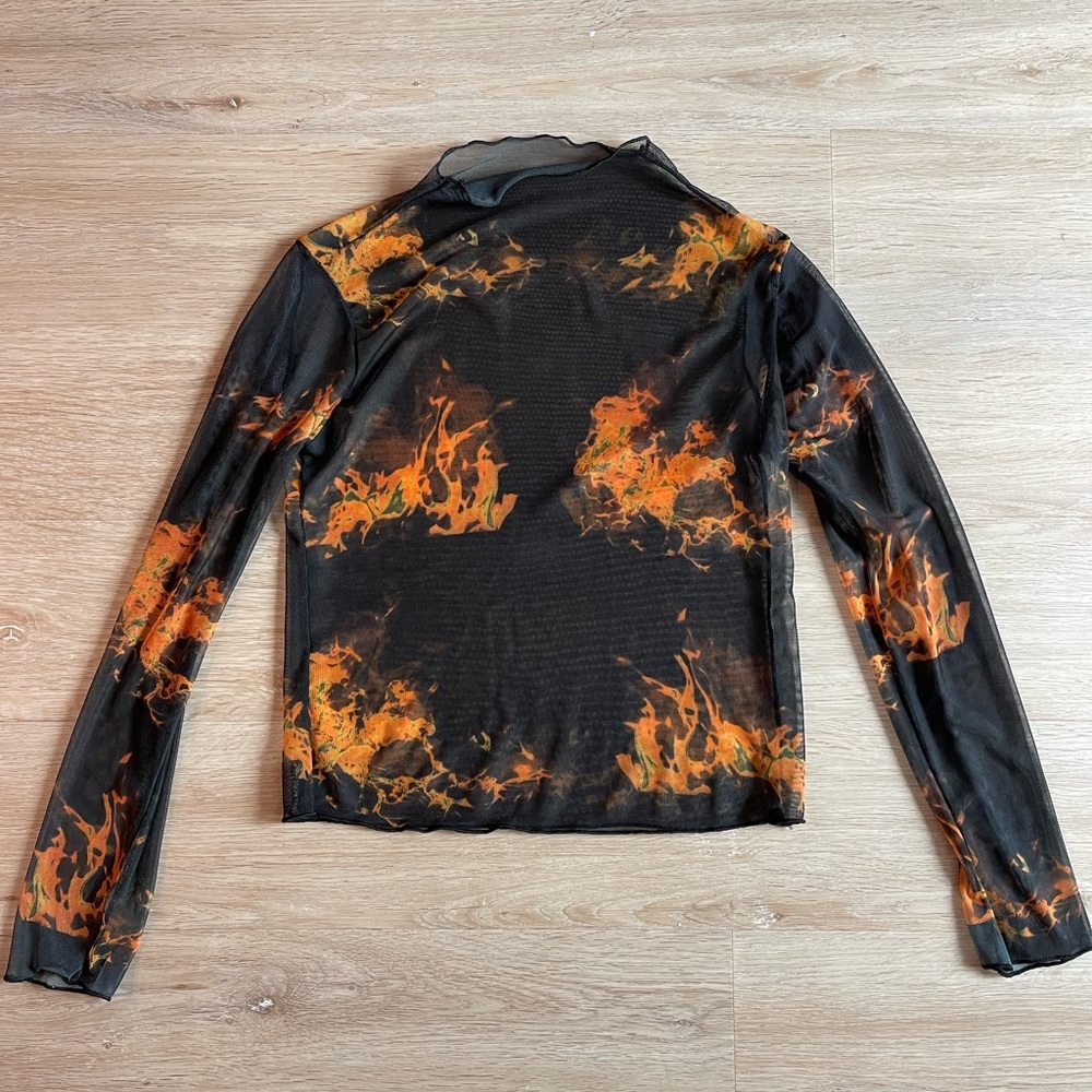 Mesh long sleeve shirt